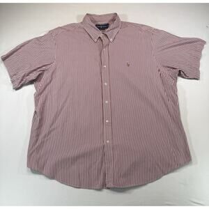 Ralph Lauren Classic Fit Button Down Shirt XXL Red White Stripe